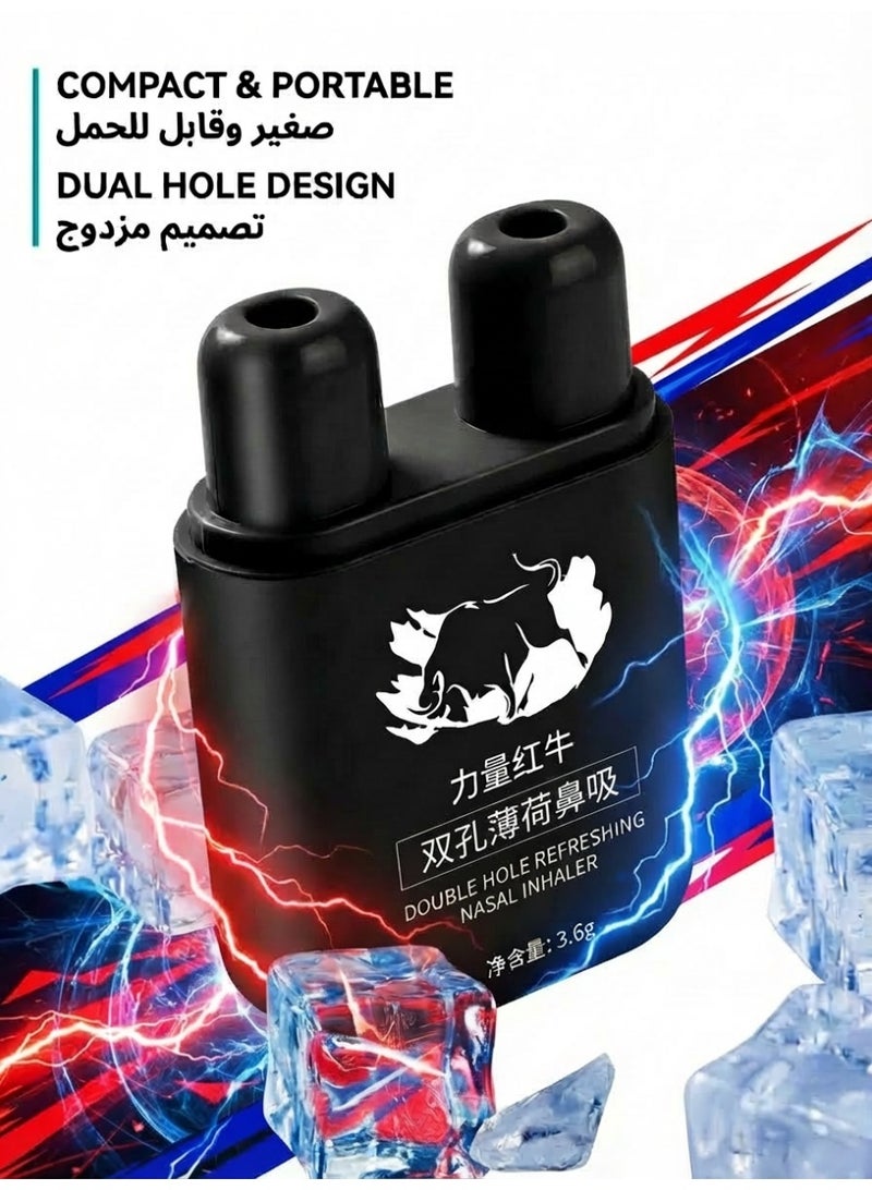 عصا استنشاق أنفي بنكهة مشروب الطاقة - تصميم بفتحتين، خالٍ من الإضافات | قابلة لإعادة الاستخدام، محمولة | منعشة ومنشطة للاستخدام اليومي | مناسبة للقيادة أو العمل لساعات إضافية أو الدراسة - متوفرة في المملكة العربية السعودية. - Image 2